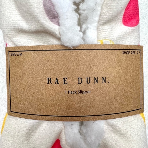 Rae Dunn NEW EASTER Egg Faux Sherpa Slippers Cream Small Medium S M 5 7 NWT - Picture 3 of 17